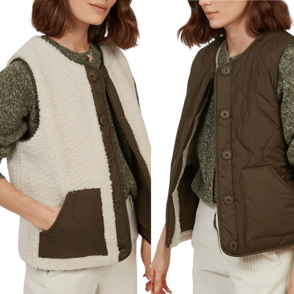 HARTFORD ALTERNATIVE CLASSICS Reversible Sherpa Quilted Nylon Puffer Gilet